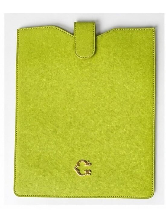 C. Wonder Other - C. Wonder Neon Chartreuse Green Tablet Sleeve Clutch Pouch Gold Logo